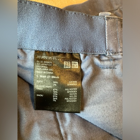Uniqlo Cropped Ankle Pants size small 27” Inseam XS Unisex blue - Picture 4 of 4